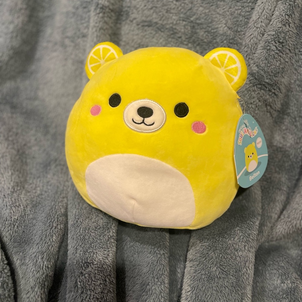 Squishmallows Belton Bright Yellow Lemon Bear Plush